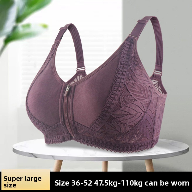 Full Coverage Bra - Front Zipper Soft Padded Bra for