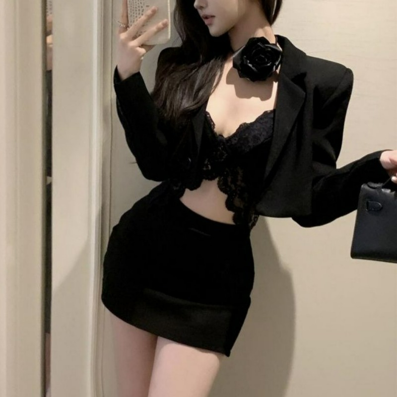 Black Spring Blazer Lace Brale - Lace Bralette Set incelemesi ve fiyatı
