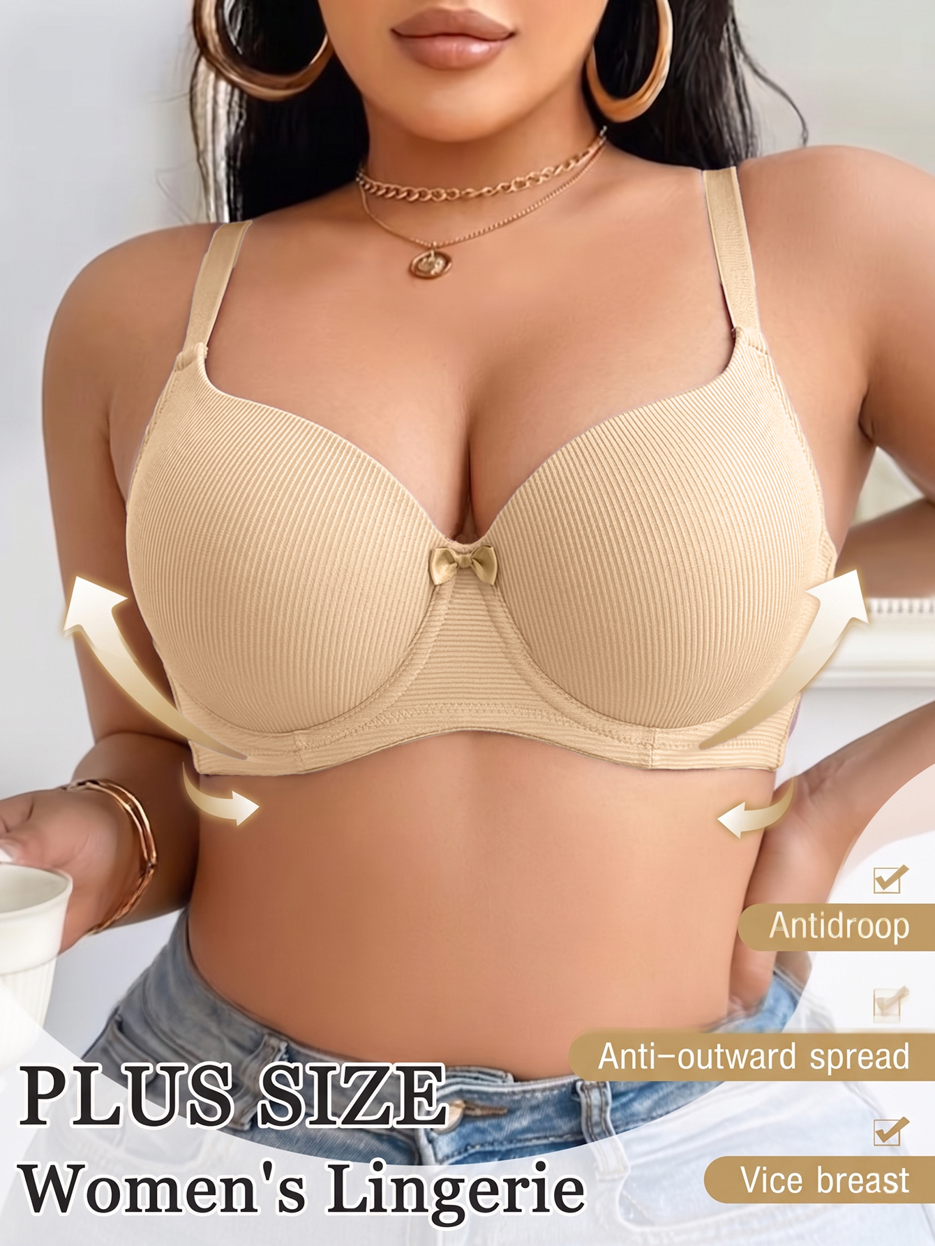 Plus Size Women Bra Thin Cup U - Underwire Bra Padded incelemesi ve fiyatı