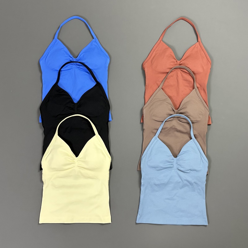 Sports Tank Top Women Halter V - T Shirt Bra Seamless incelemesi ve fiyatı