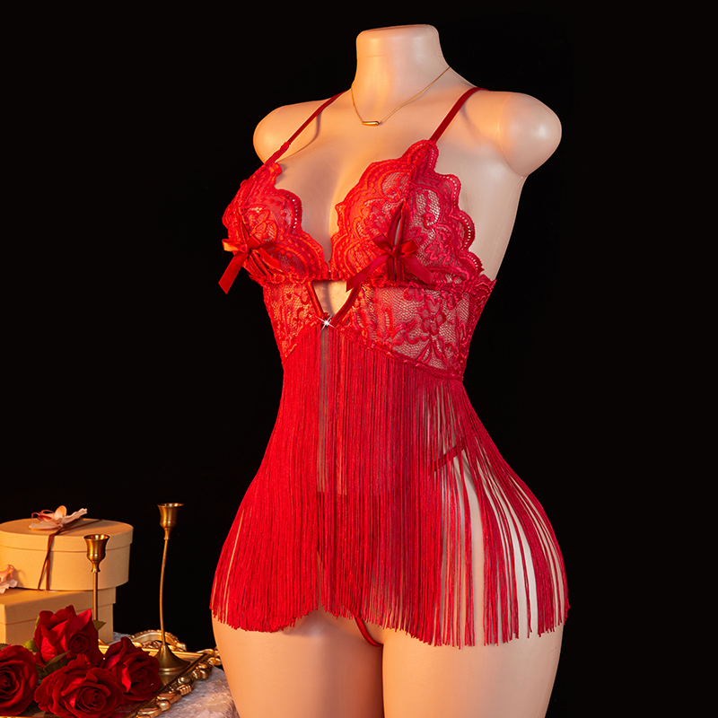 Transparent Lace Women Red Str - Lace Bralette Set incelemesi ve fiyatı