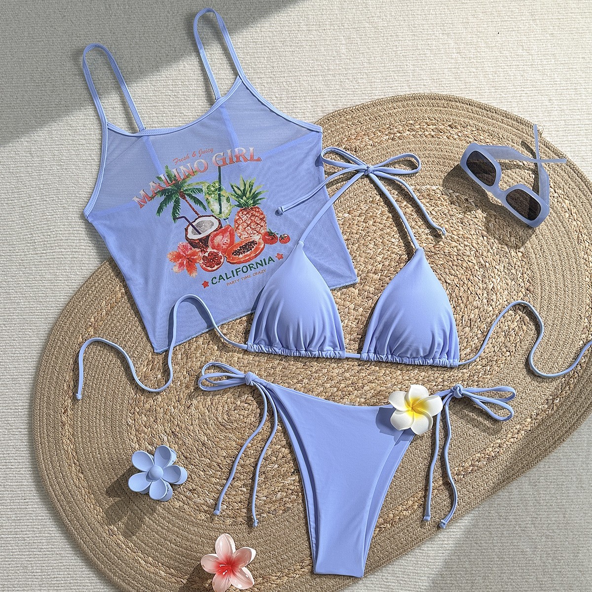Fruit Print Bikini Bra Top Pas - Sheer Mesh Bra incelemesi ve fiyatı