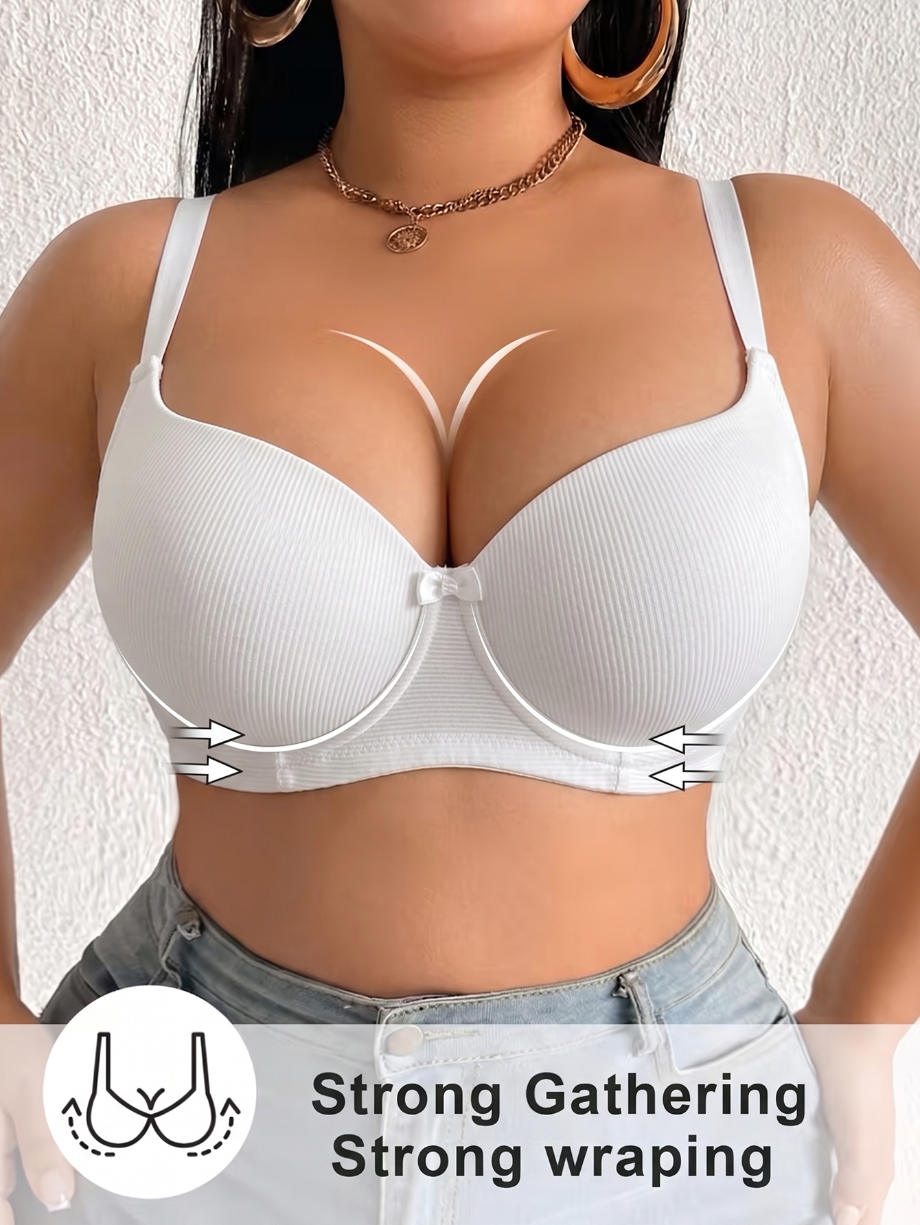 Plus Size Ribbed Women Bra Thi - Underwire Bra Padded incelemesi ve fiyatı